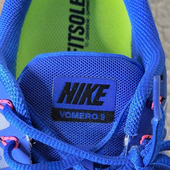 Nike Women's Zoom Vomero Size 12 (642196-400) Blue Running Shoes Lace Up UK 9.5 - Picture 6 of 9